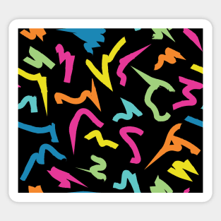 Rainbow Colors Bright Retro 80's Eighties Abstract Scribble Sticker